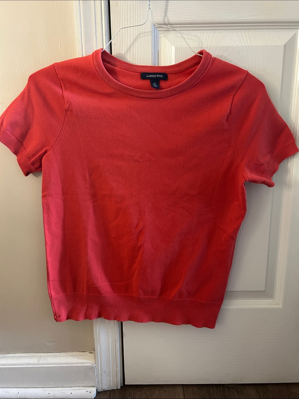 Land’s End Women’s Orange Short-Sleeve Knit Top